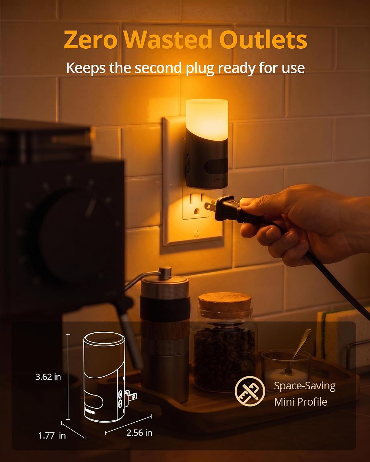 Amber Night Light with Motion Sensor, 1-150LM Dimmable Plug-In Nightlight Indoor for Bedroom, Bathroom, Hallway, Stairs, Pet House, Toilet, 2 Pack