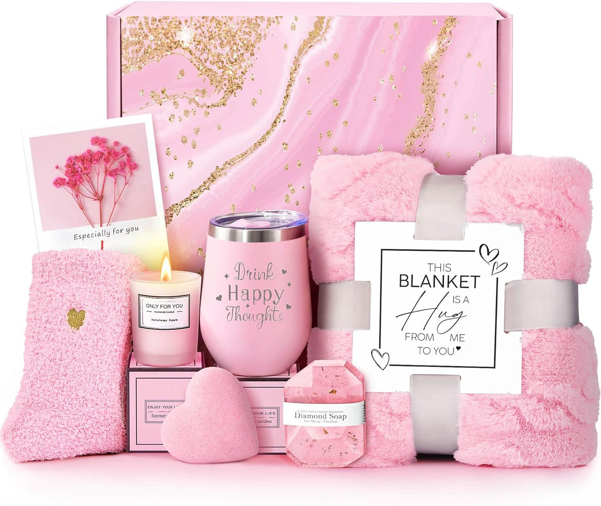 Christmas Birthday Get Well Self Care Gifts Basket for Women Unique