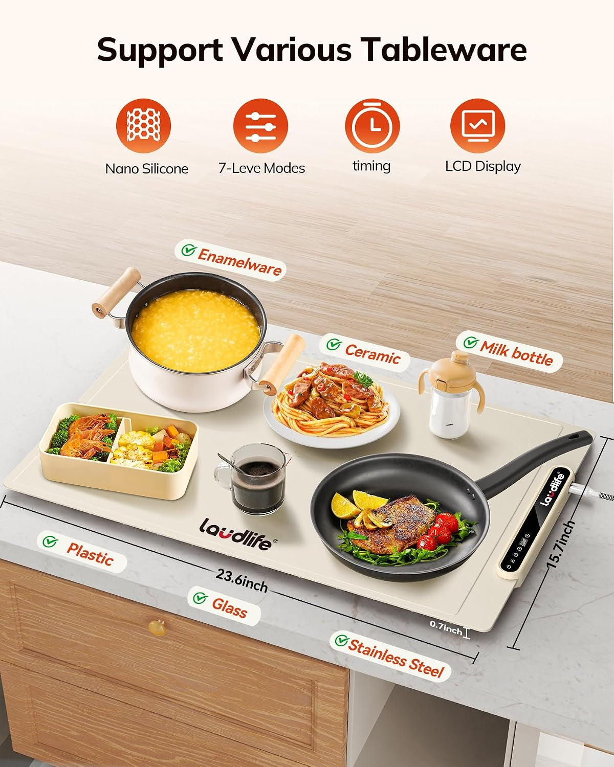 Food Warming Mat 24X16, Foldable Food Warmer for Parties