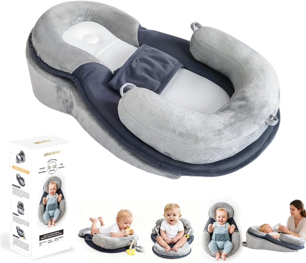 Baby Feeding Pillow, anti Overflow Breast Feeding Pillow, Tummy Time Mat