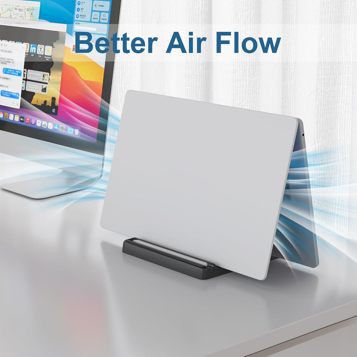 Vertical Laptop Stand, Adjustable 4 in 1 ABS