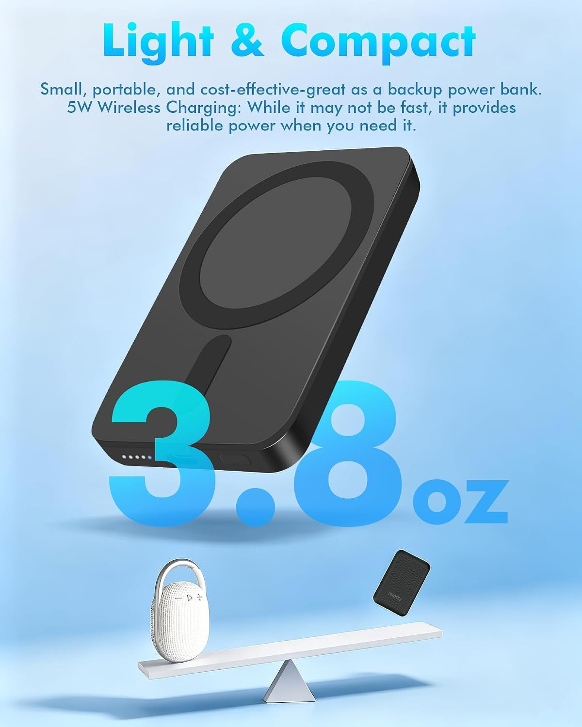Magnetic Portable Charger Power Bank for Iphone 5000Mah