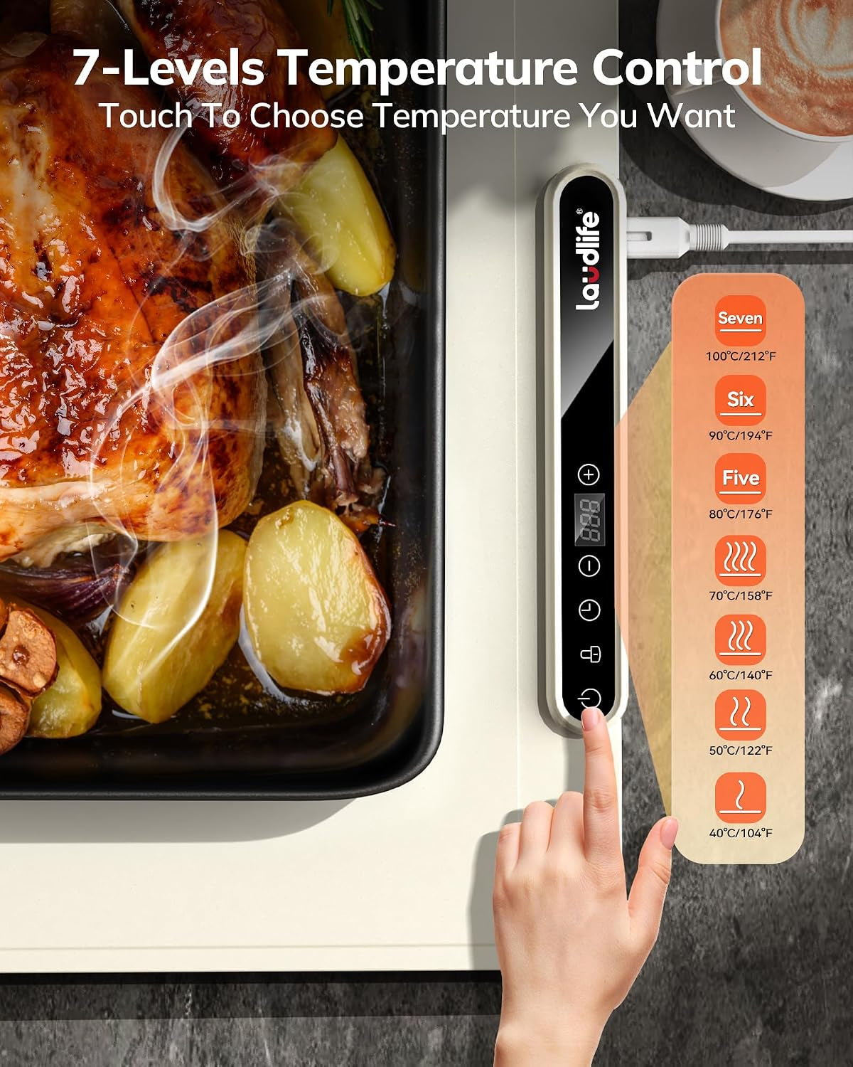 Food Warming Mat 24X16, Foldable Food Warmer for Parties