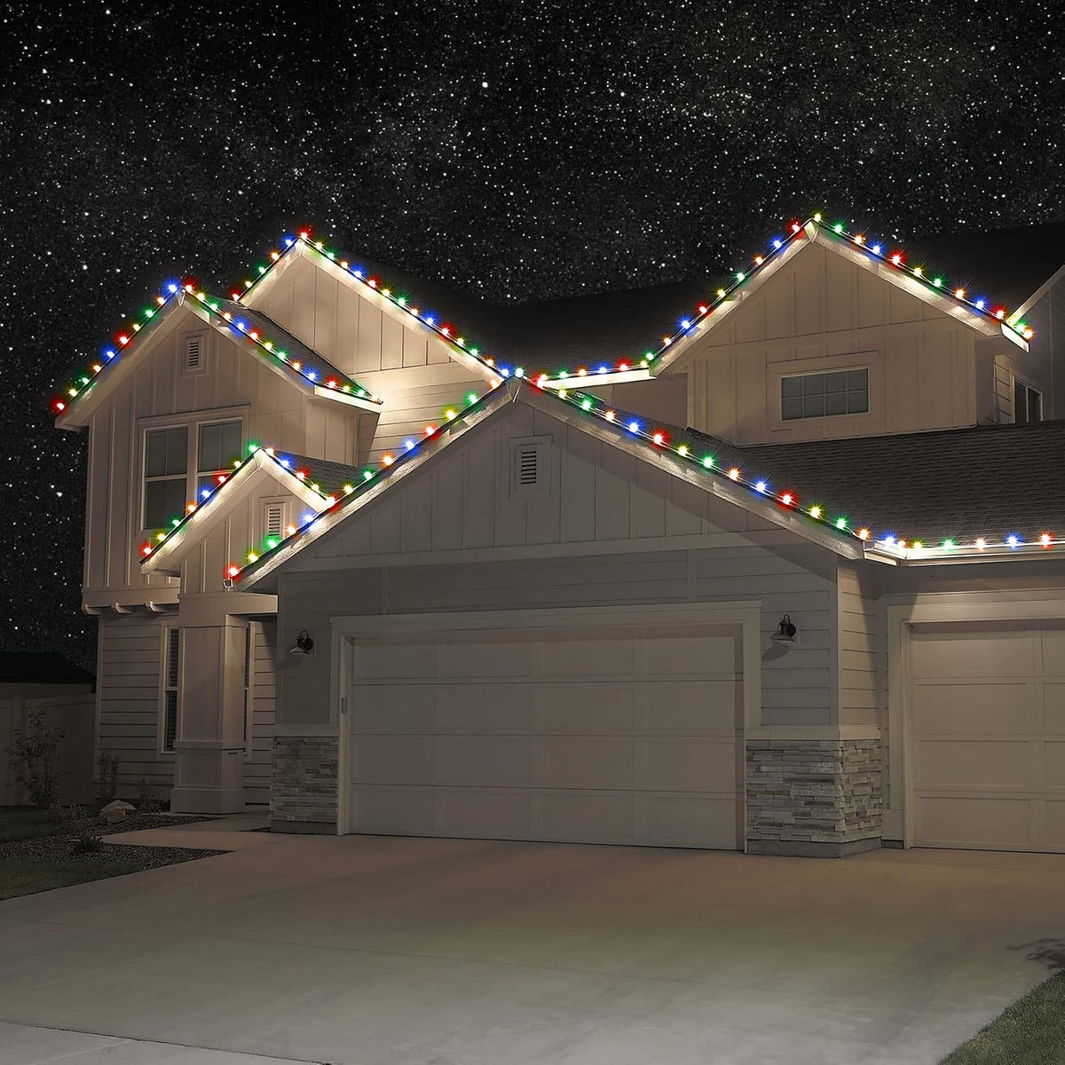 Holiday Lighting Outlet Faceted C7 Christmas Lights | Yellow LED Light Bulbs Holiday Decoration | Warm Christmas Decor for Indoor & Outdoor Use | 2 SMD Leds in Each Light Bulb | Set of 25