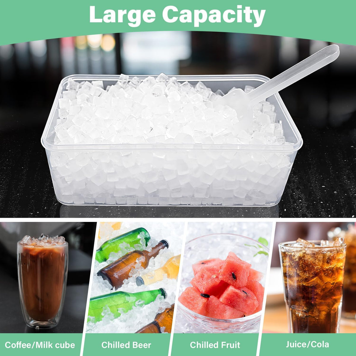 Mini Ice Cube Tray for Freezer:  Small Ice Trays for Freezer with Bin - 117×4PCS Easy Release Nugget Ice Tray - Crushed Ice Tray with Container