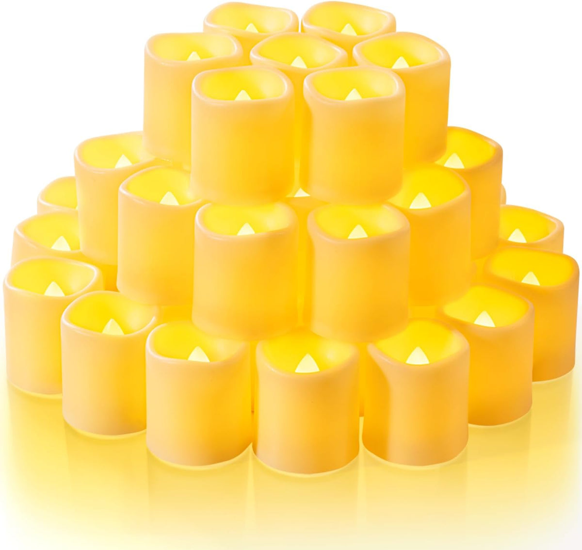50 Pack Ivory Flameless Flickering LED Votive Tealights Candles