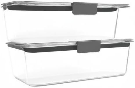 Rubbermaid Brilliance Tritan Plastic Food Storage Containers BPA Free Airtight Lids Ideal for Lunch Meal Prep & Leftovers Set of 5 (3.2 Cup)