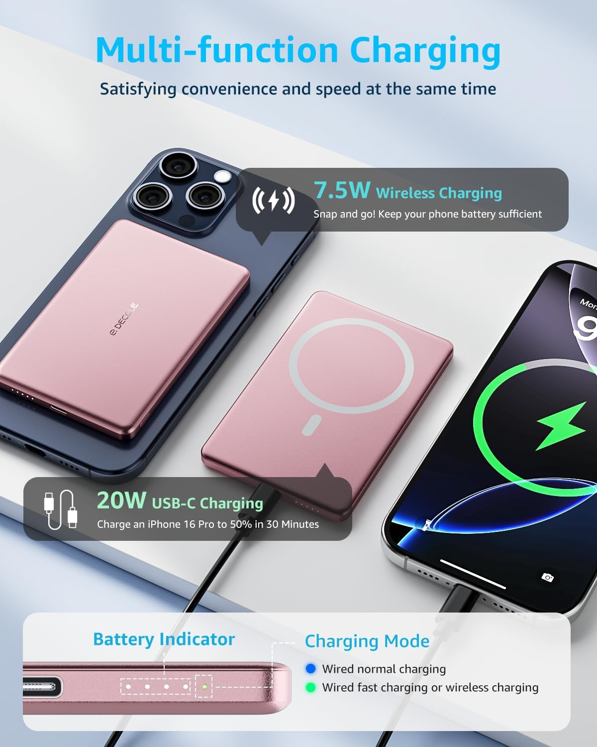 “Air” Power Bank for Magsafe 5000Mah Ultra Slim Battery Charger Case