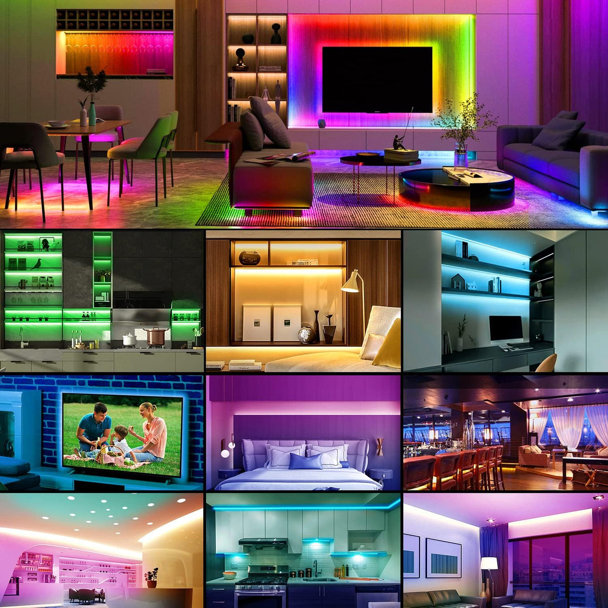 RGB LED Strip Lights 6.56Ft for 40-60In TV Backlight, with Remote