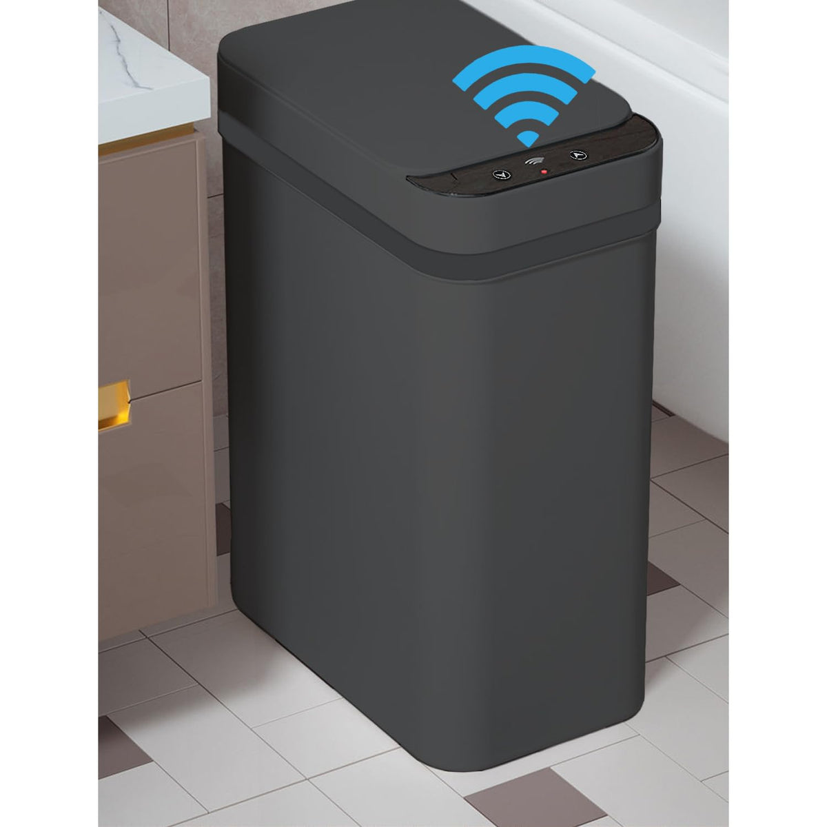 Touchless Bathroom Trash Can - 2.5 Gallon Smart Trash Can Sensor Motion