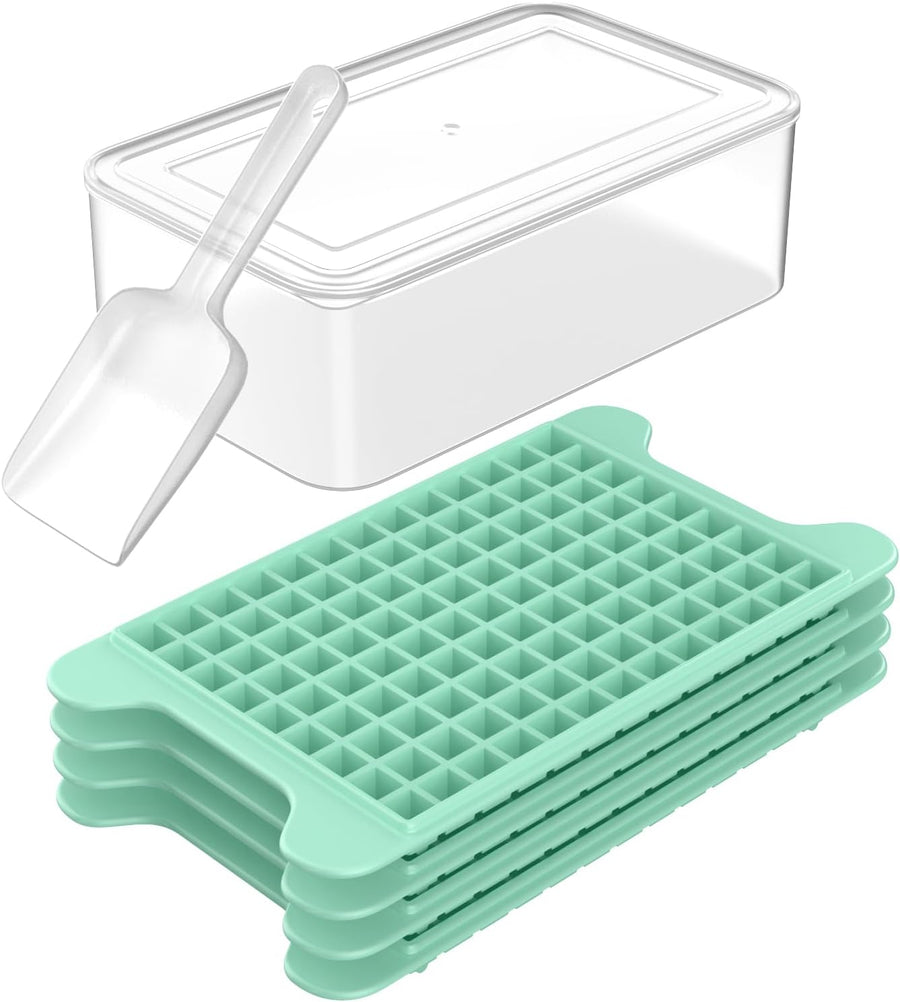 Mini Ice Cube Tray for Freezer:  Small Ice Trays for Freezer with Bin - 117×4PCS Easy Release Nugget Ice Tray - Crushed Ice Tray with Container