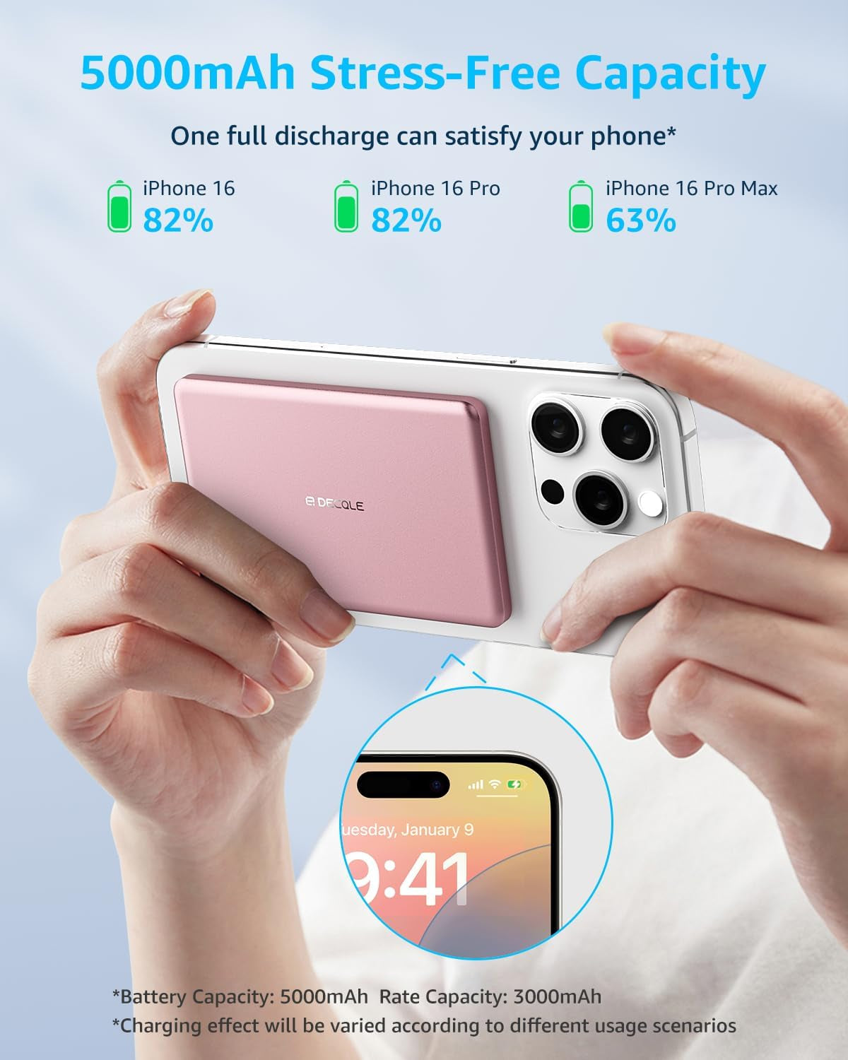 “Air” Power Bank for Magsafe 5000Mah Ultra Slim Battery Charger Case