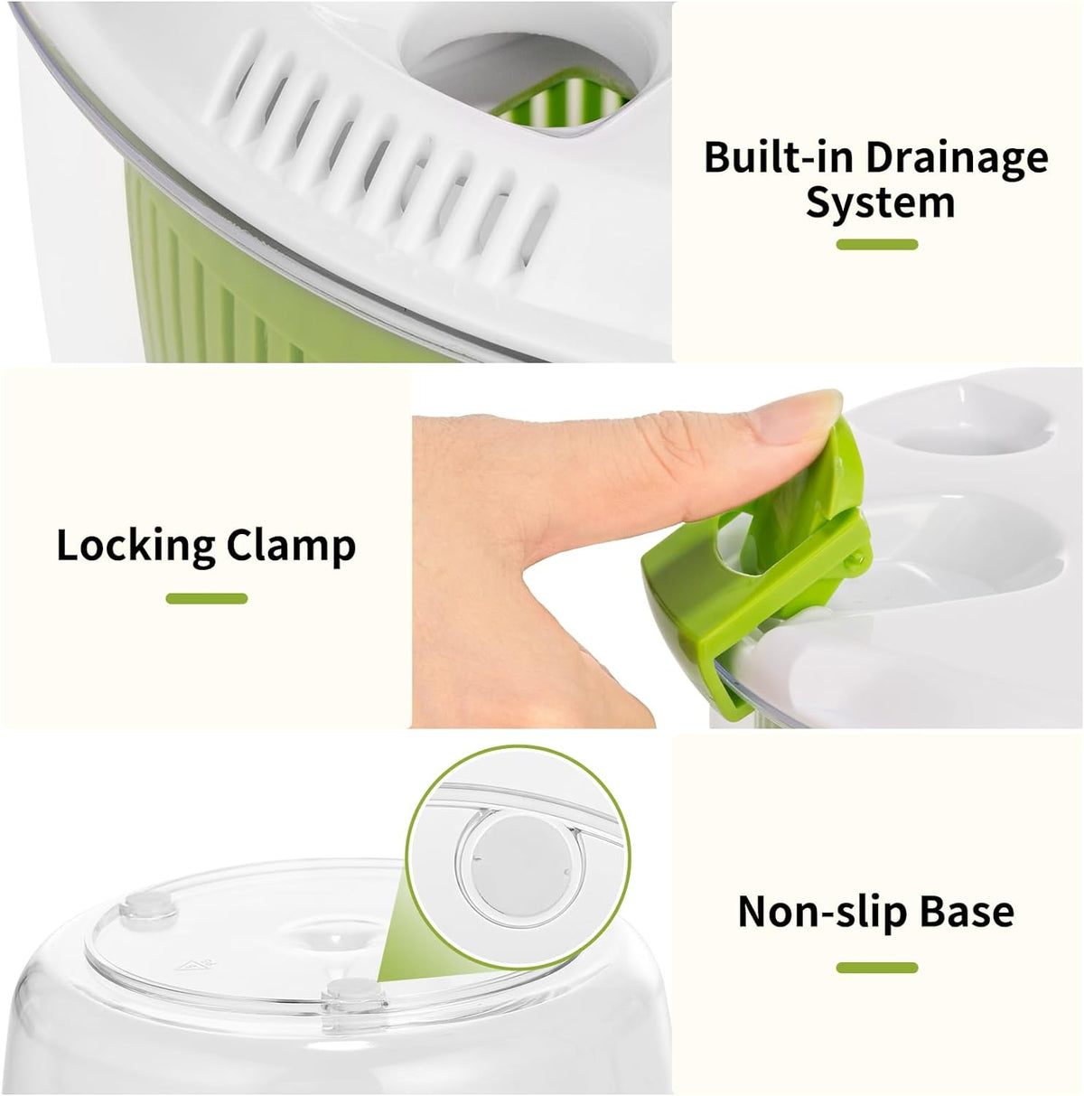 Salad Spinner 3 QT Fruit and Vegetable Washer with Bowl and Mesh Basket