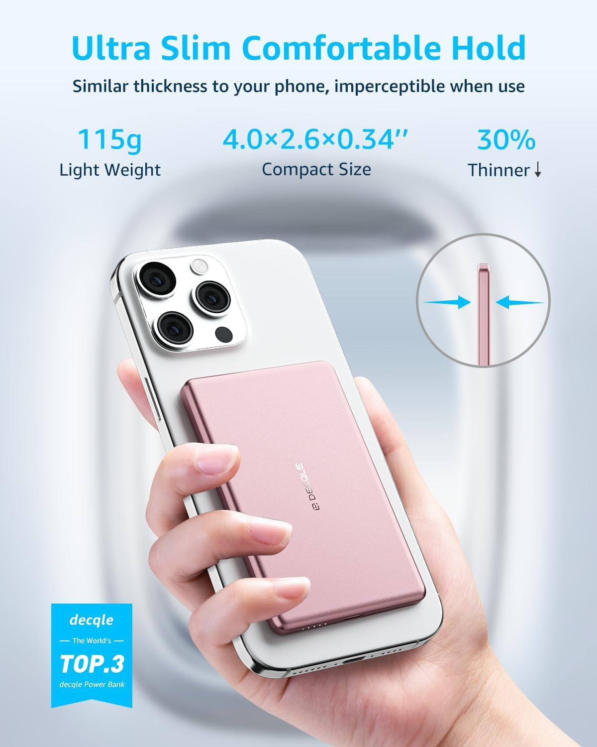 “Air” Power Bank for Magsafe 5000Mah Ultra Slim Battery Charger Case