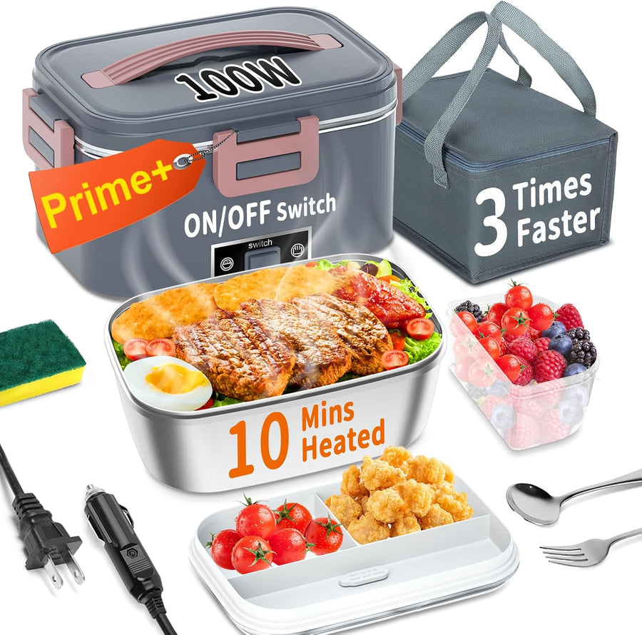 Electric Lunch Box for Adults, 1.8L 100W Heating Lunch Box for Men