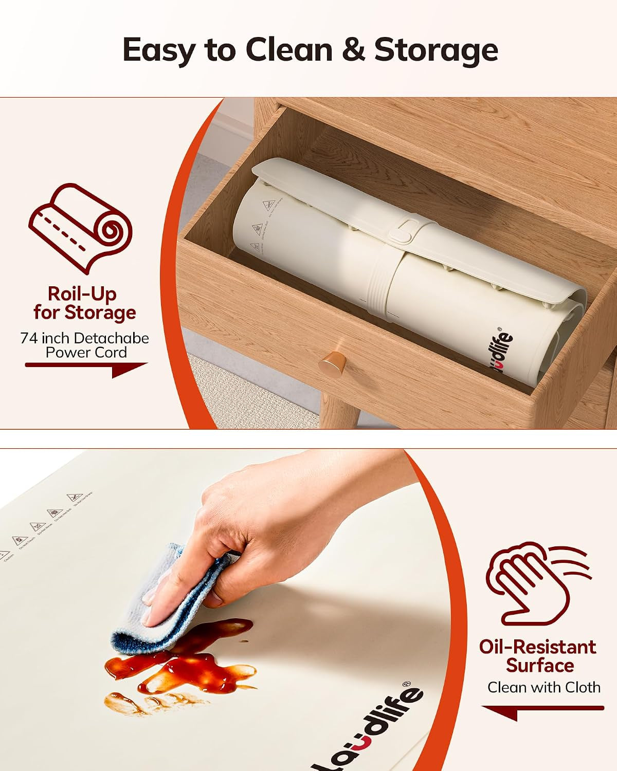 Food Warming Mat 24X16, Foldable Food Warmer for Parties