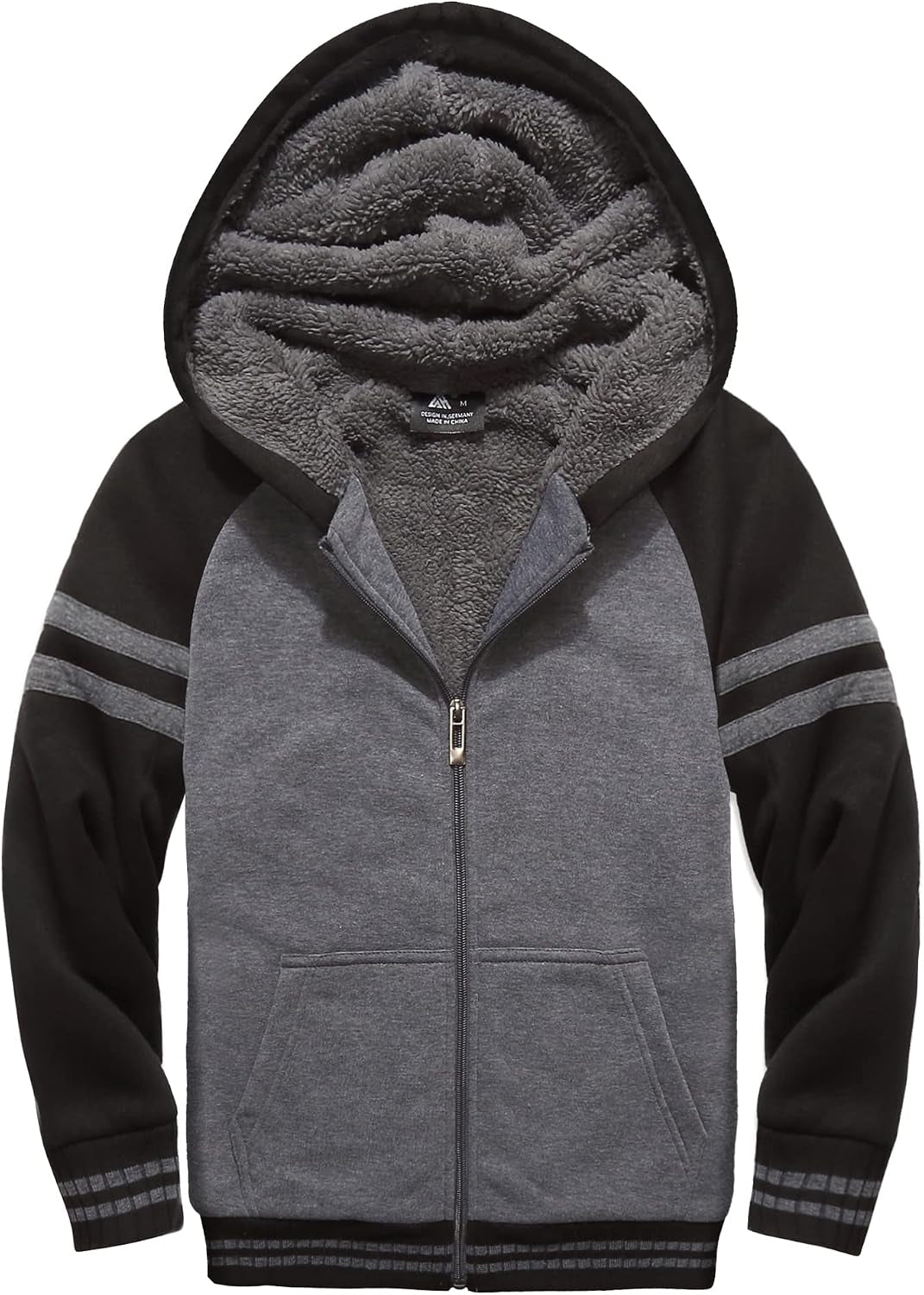 Boys Fleece Jacket Sherpa Lined Zip up Hoodie for Kids