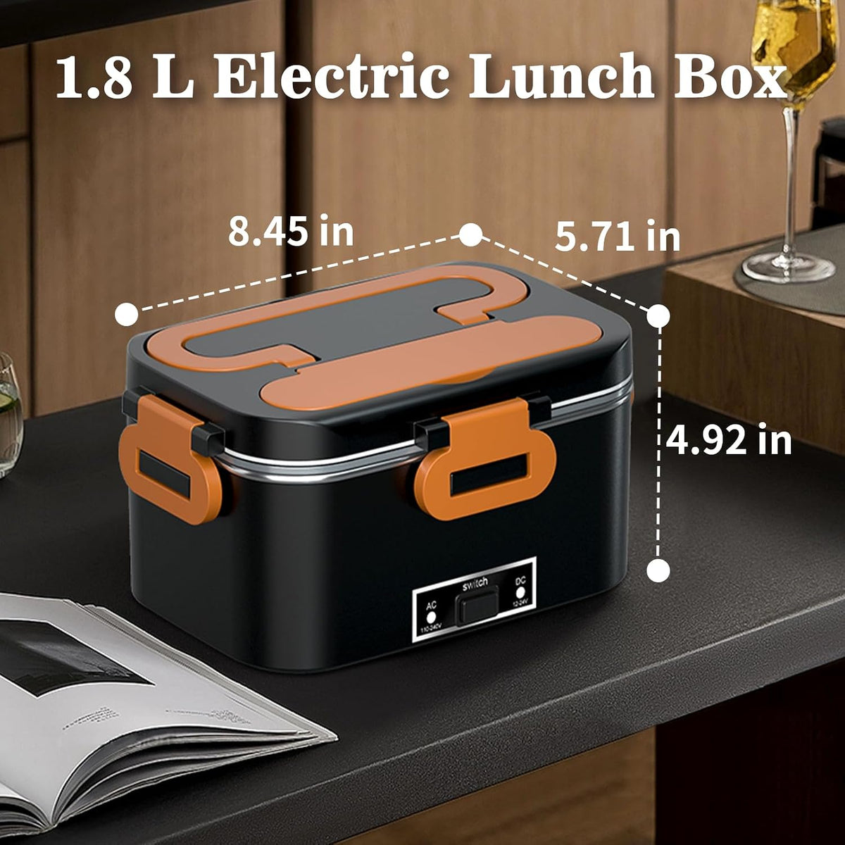 100W Electric Lunch Box for Adults,2 Pack 1.8L Portable Food Warmer