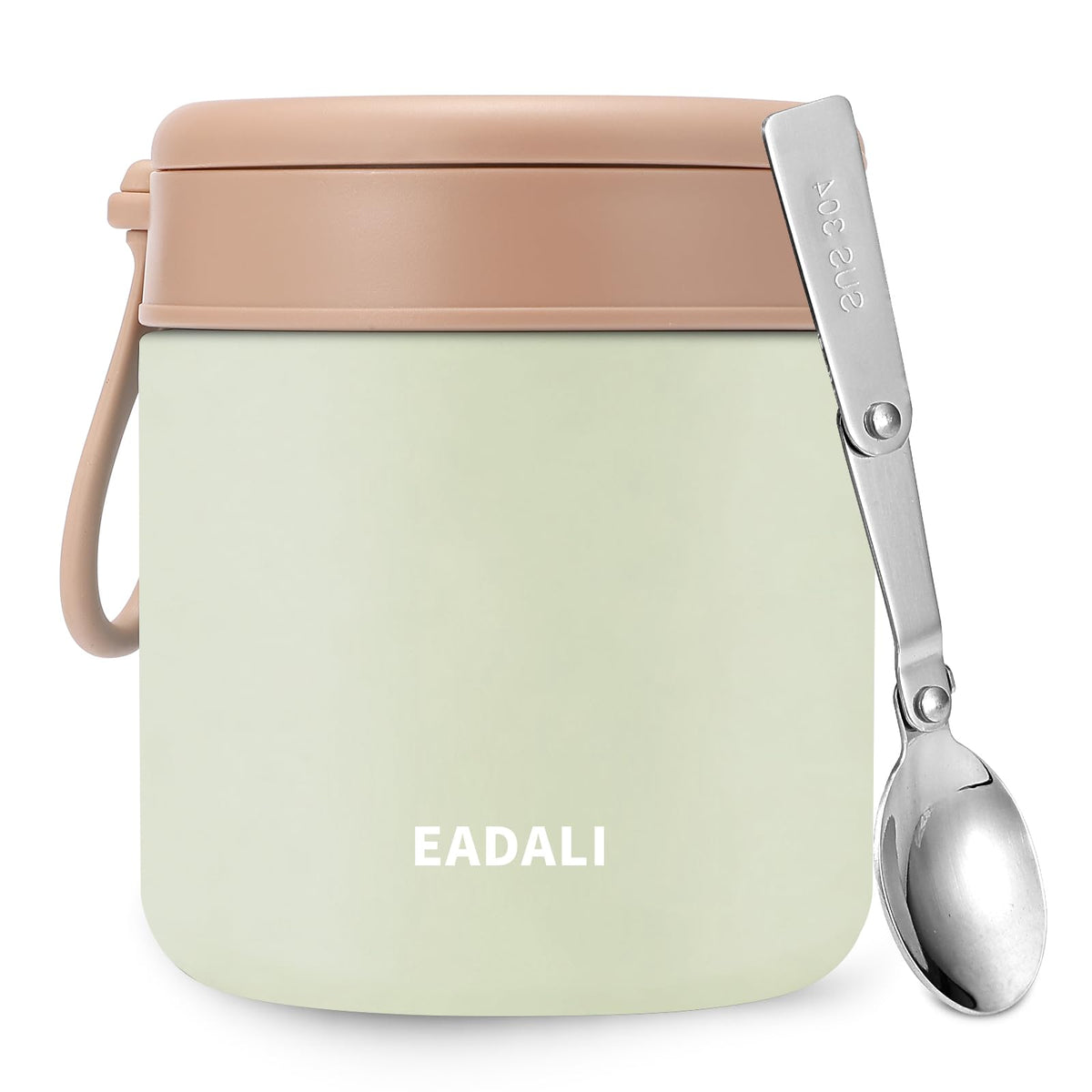 Eadali 15.2oz Kids Food Jar for Hot Food – Vacuum Insulated Lunch Container with 316 Stainless Steel Interior, Leakproof Wide Mouth & Foldable Spoon for School Meals