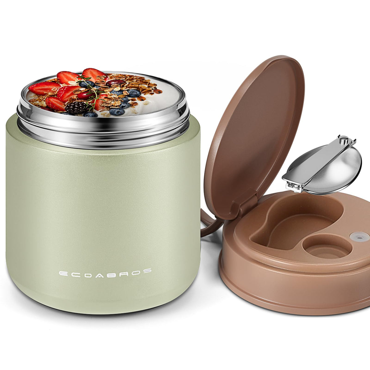 15.2 oz Kids Thermo Food Jar for Hot Food & Soup, Folding Spoon, Blue