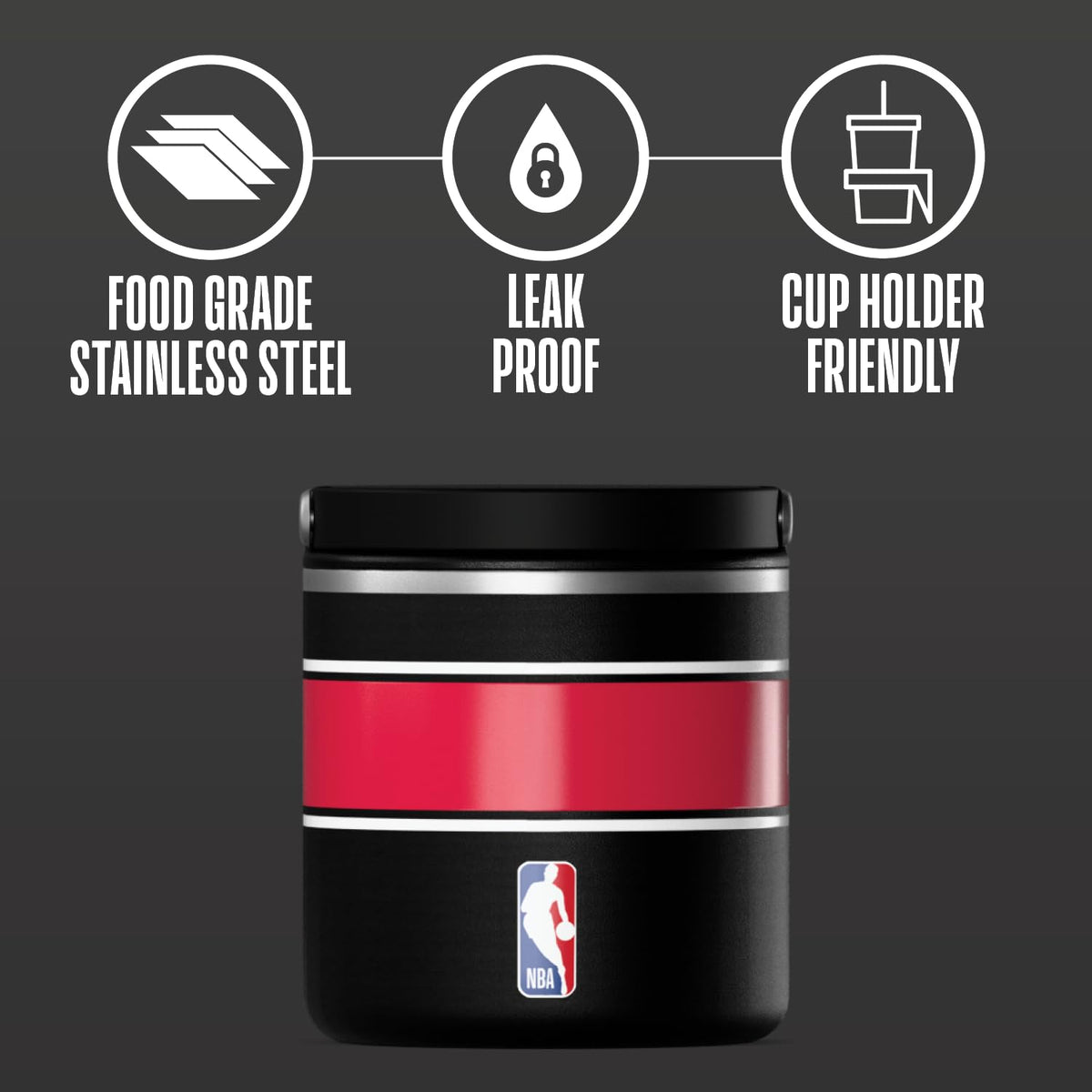 Hydrapeak 25oz Stainless Steel Vacuum Insulated Food Jar for Hot Food and Cold Food, Wide Mouth Leak-Proof Soup Jar for Adults, 10 Hours Hot and 16 Hours Cold (Black)