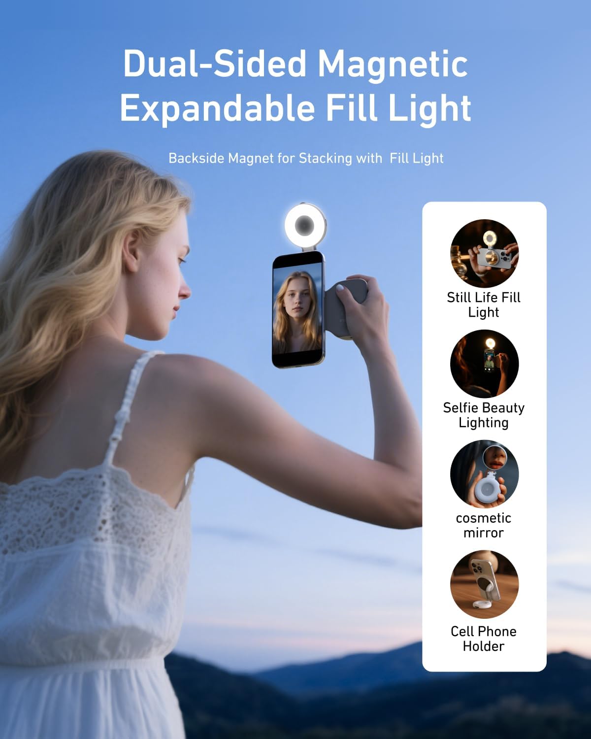 TELESIN Magnetic Phone Camera Grip with C03 Magnetic Selfie Light Kit