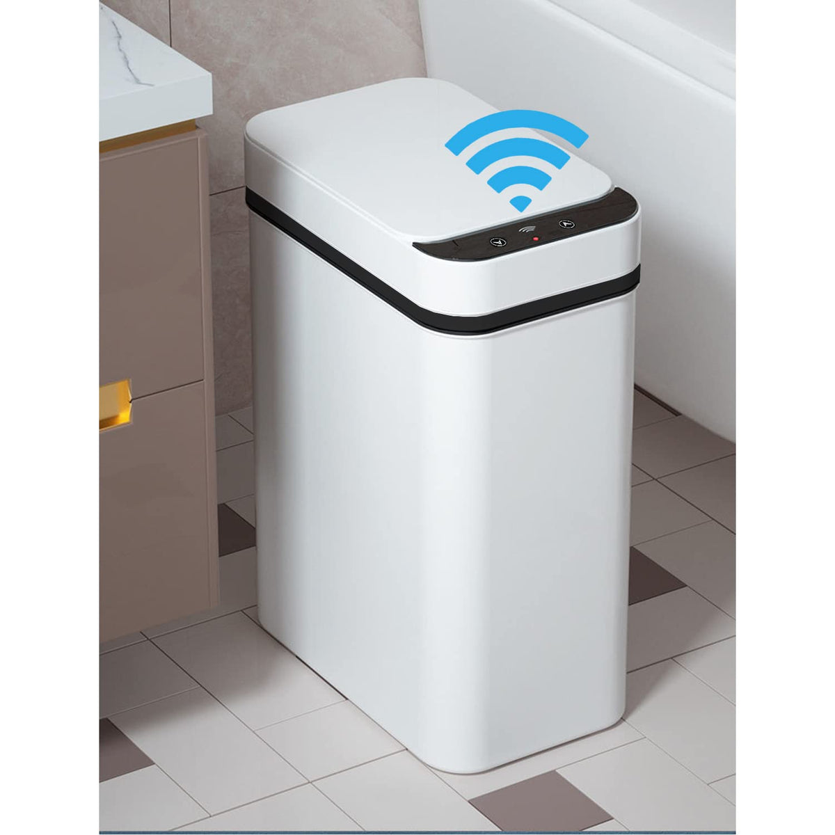 Touchless Bathroom Trash Can - 2.5 Gallon Smart Trash Can Sensor Motion