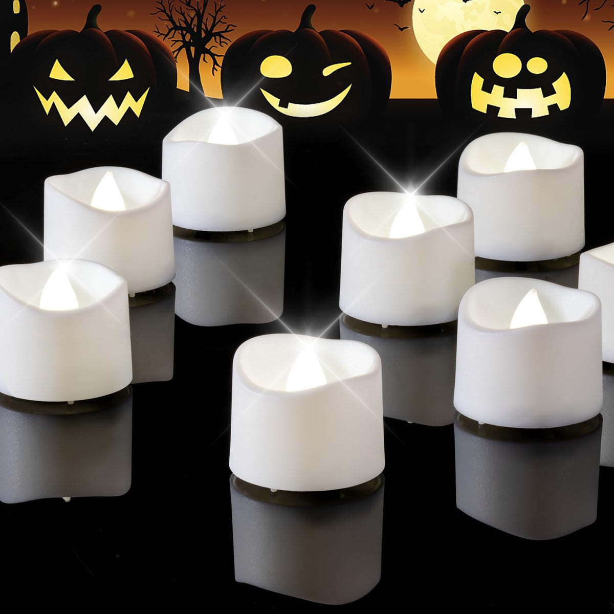 Homemory 24-Pack Purple Flameless Battery Tea Light Candles, 200+ Hours