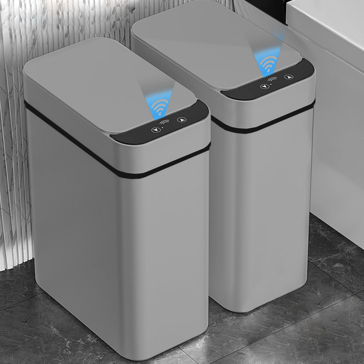 Touchless Bathroom Trash Can - 2.5 Gallon Smart Trash Can Sensor Motion
