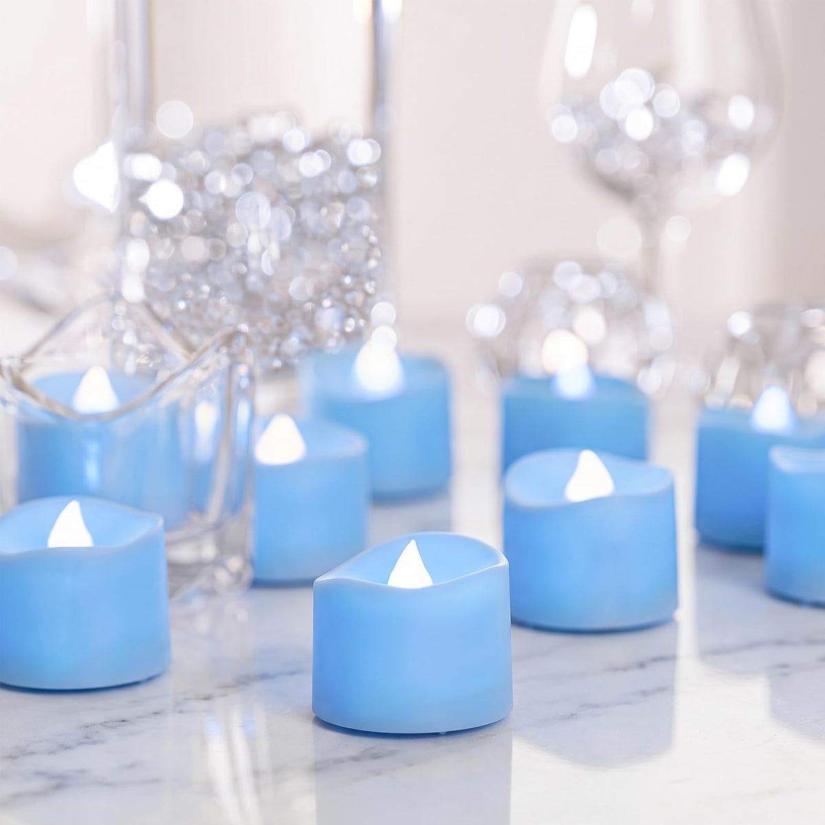 Homemory 24-Pack Purple Flameless Battery Tea Light Candles, 200+ Hours