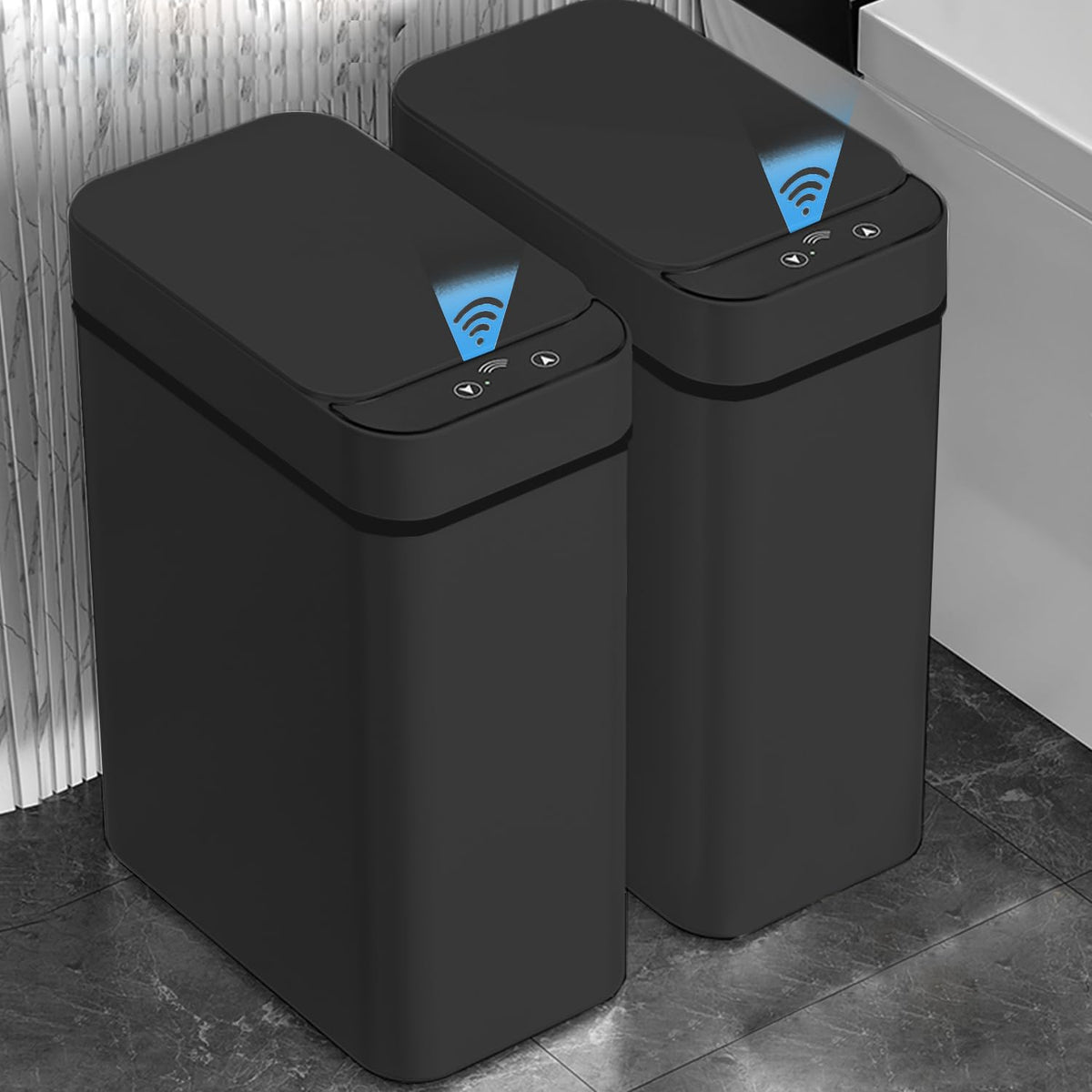 Touchless Bathroom Trash Can - 2.5 Gallon Smart Trash Can Sensor Motion