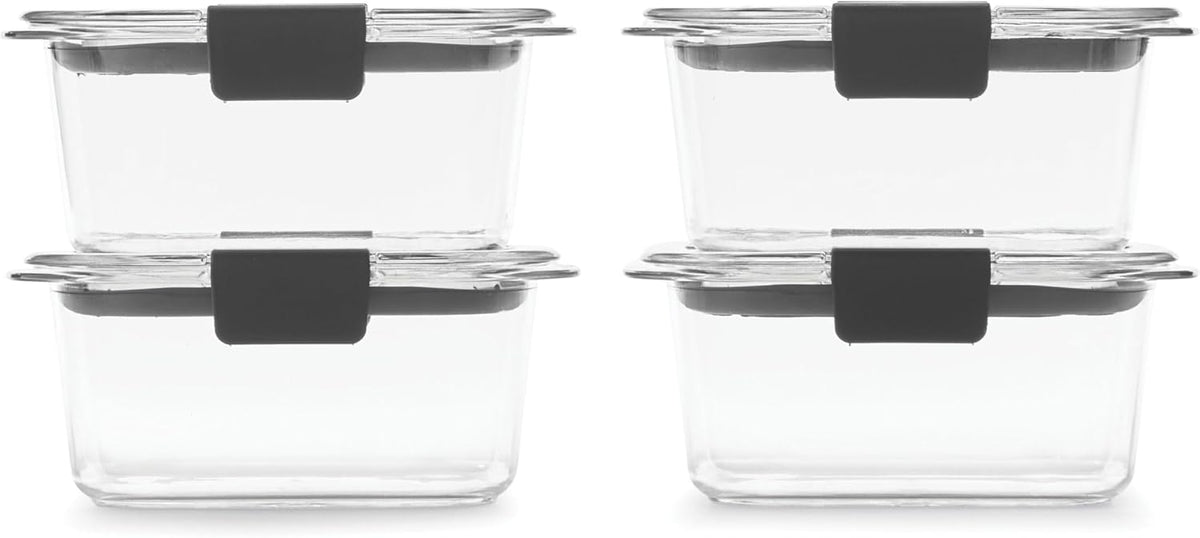 Rubbermaid Brilliance Tritan Plastic Food Storage Containers BPA Free Airtight Lids Ideal for Lunch Meal Prep & Leftovers Set of 5 (3.2 Cup)
