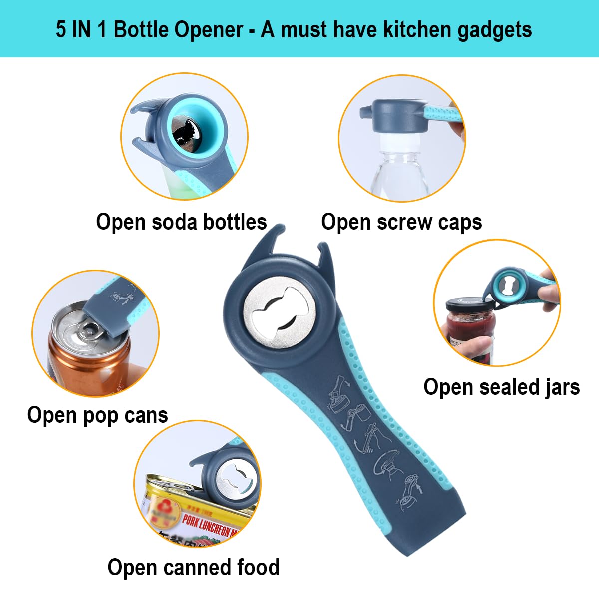 Otstar Jar Opener & Bottle Opener for Seniors with Arthritis, Weak Hands