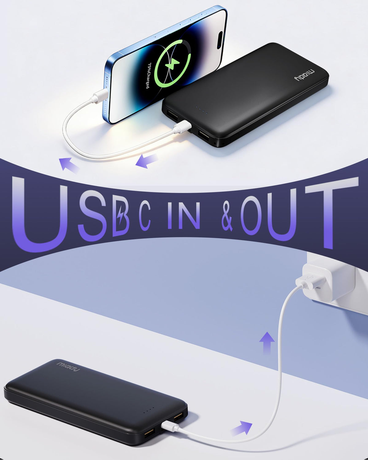 10,000mAh Portable Power Bank – 2 Pack