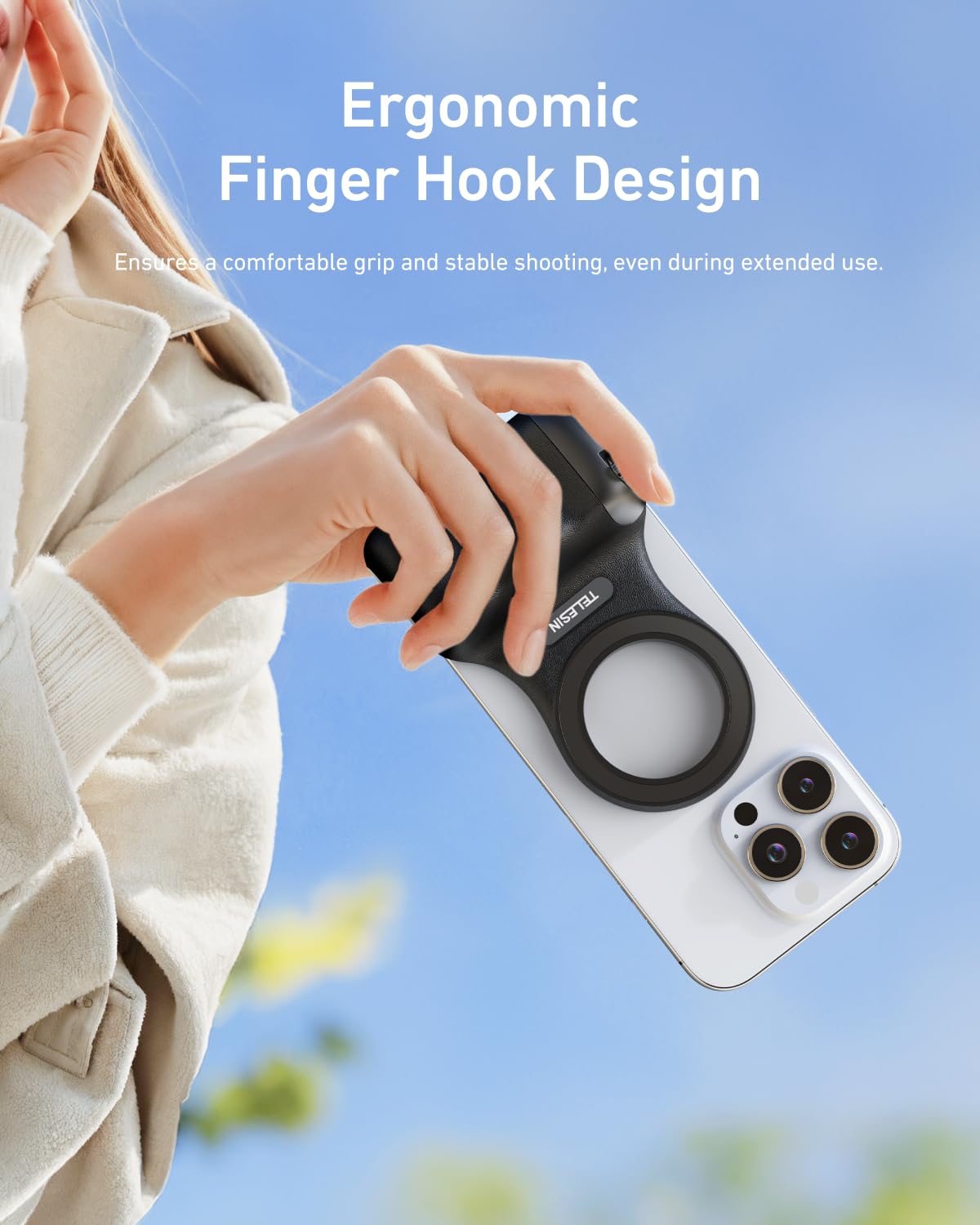 TELESIN Magnetic Phone Camera Grip with C03 Magnetic Selfie Light Kit