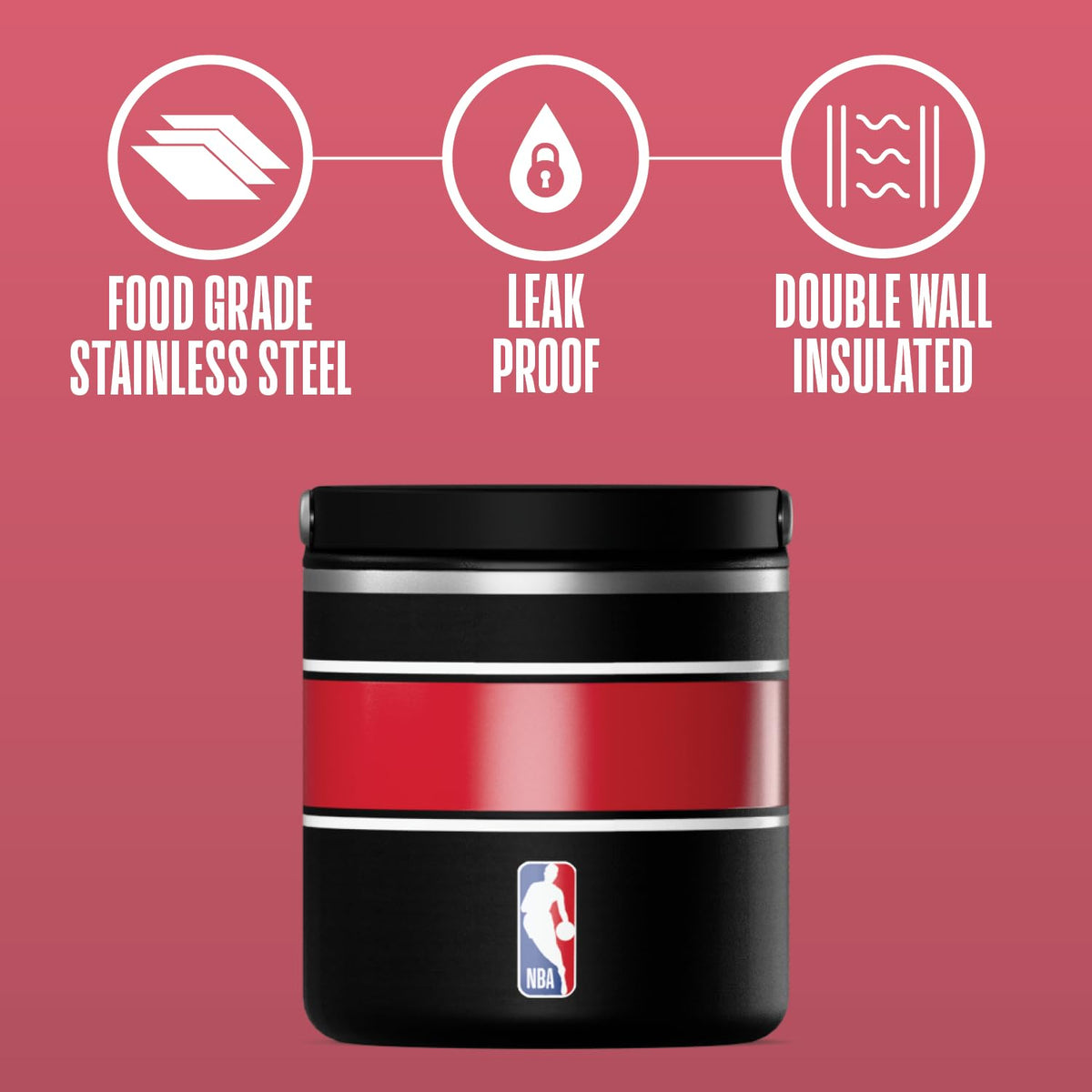 Hydrapeak 25oz Stainless Steel Vacuum Insulated Food Jar for Hot Food and Cold Food, Wide Mouth Leak-Proof Soup Jar for Adults, 10 Hours Hot and 16 Hours Cold (Black)