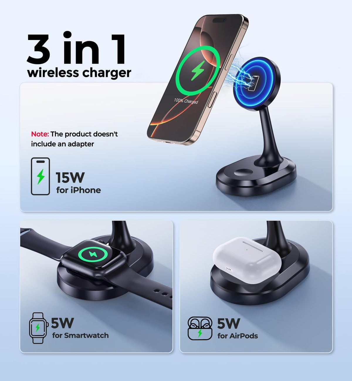 15W Magnetic Wireless Charging Stand