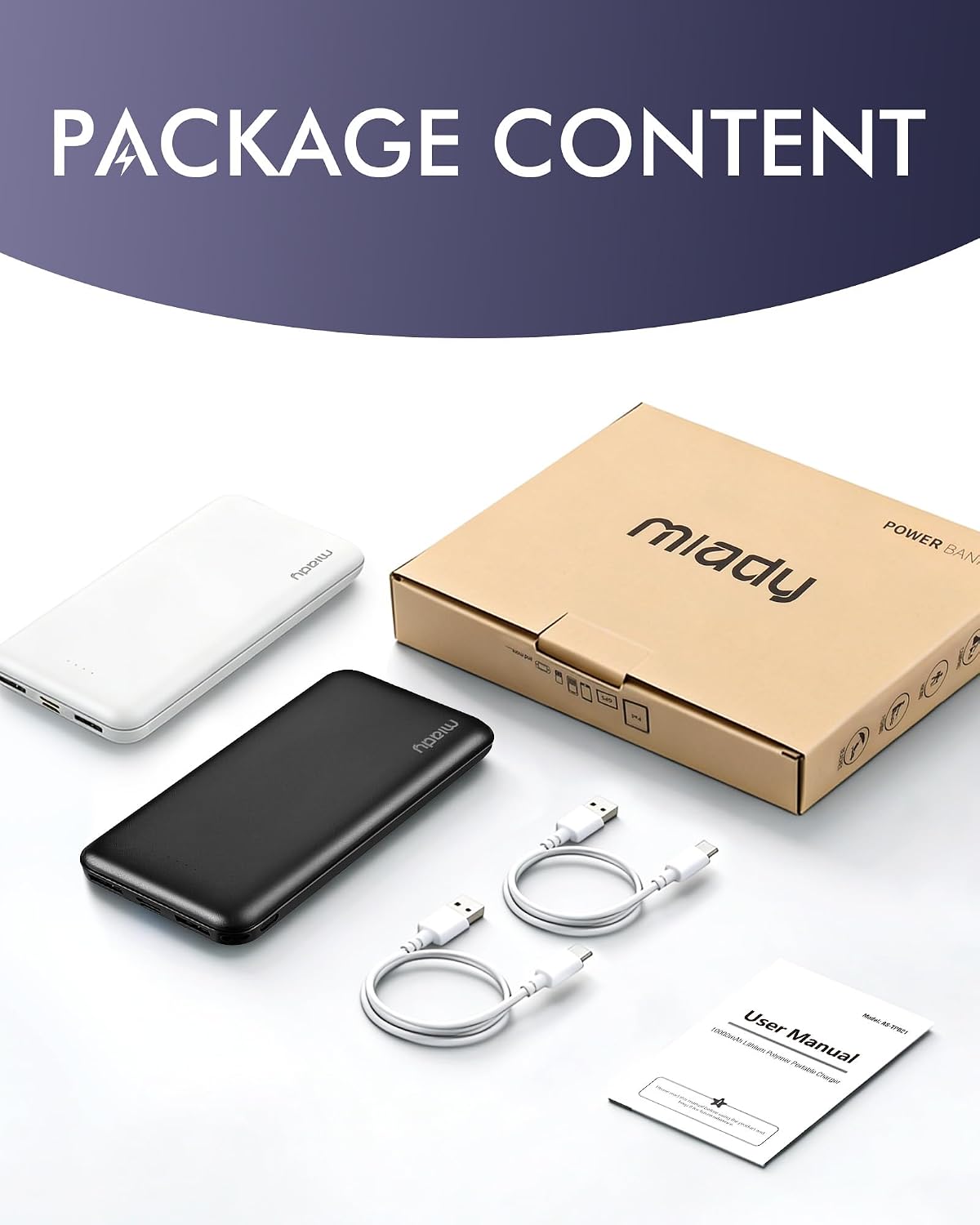 10,000mAh Portable Power Bank – 2 Pack