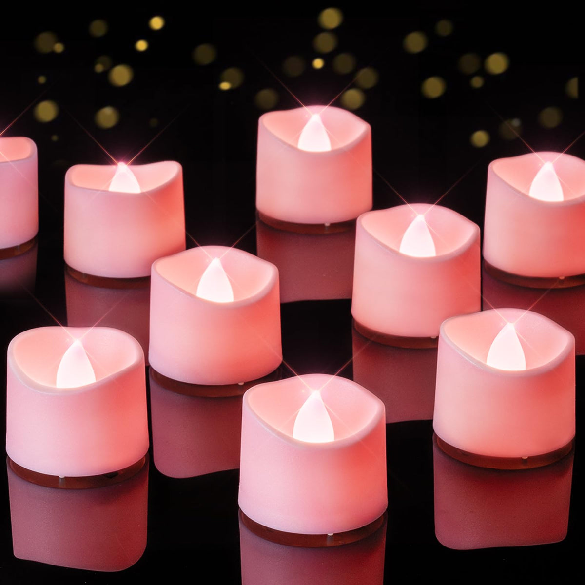 Homemory 24-Pack Purple Flameless Battery Tea Light Candles, 200+ Hours