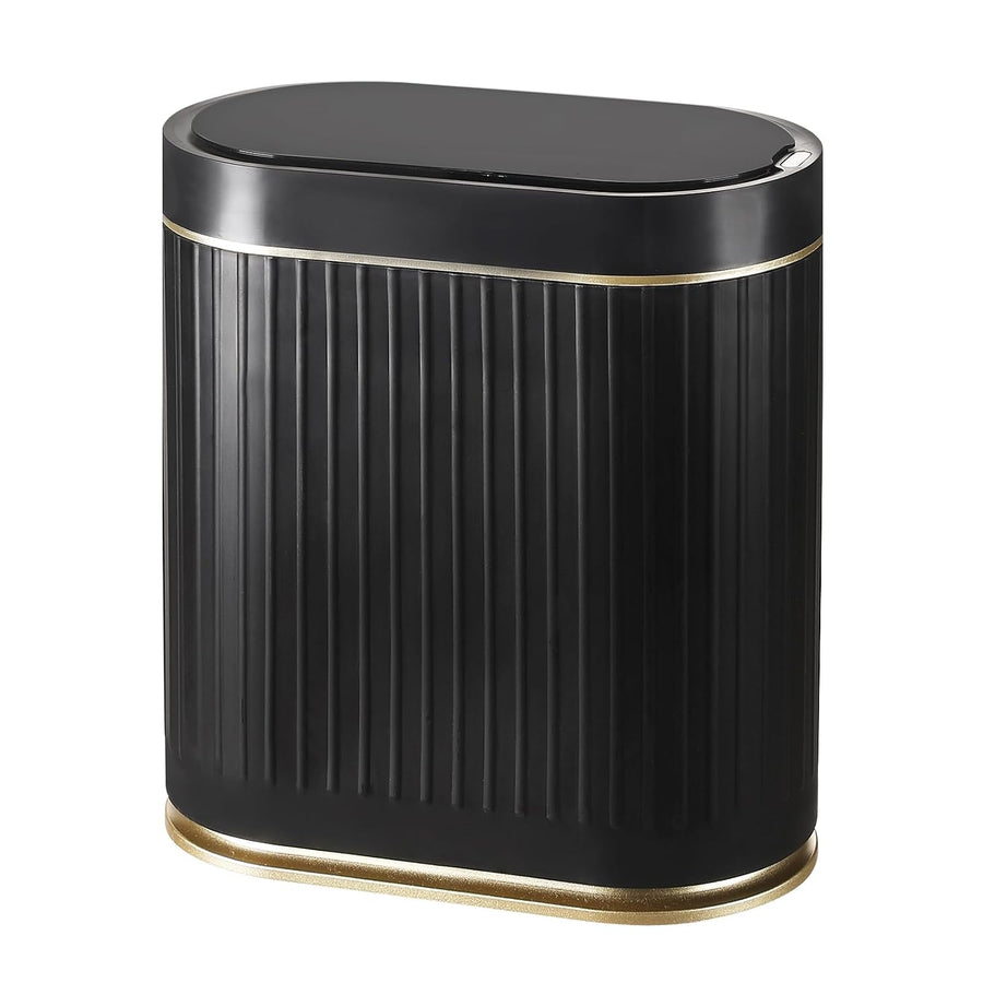 SYNCVIBE Bathroom Sensor Trash Can with Lid, 2 Gallon, Black Gold