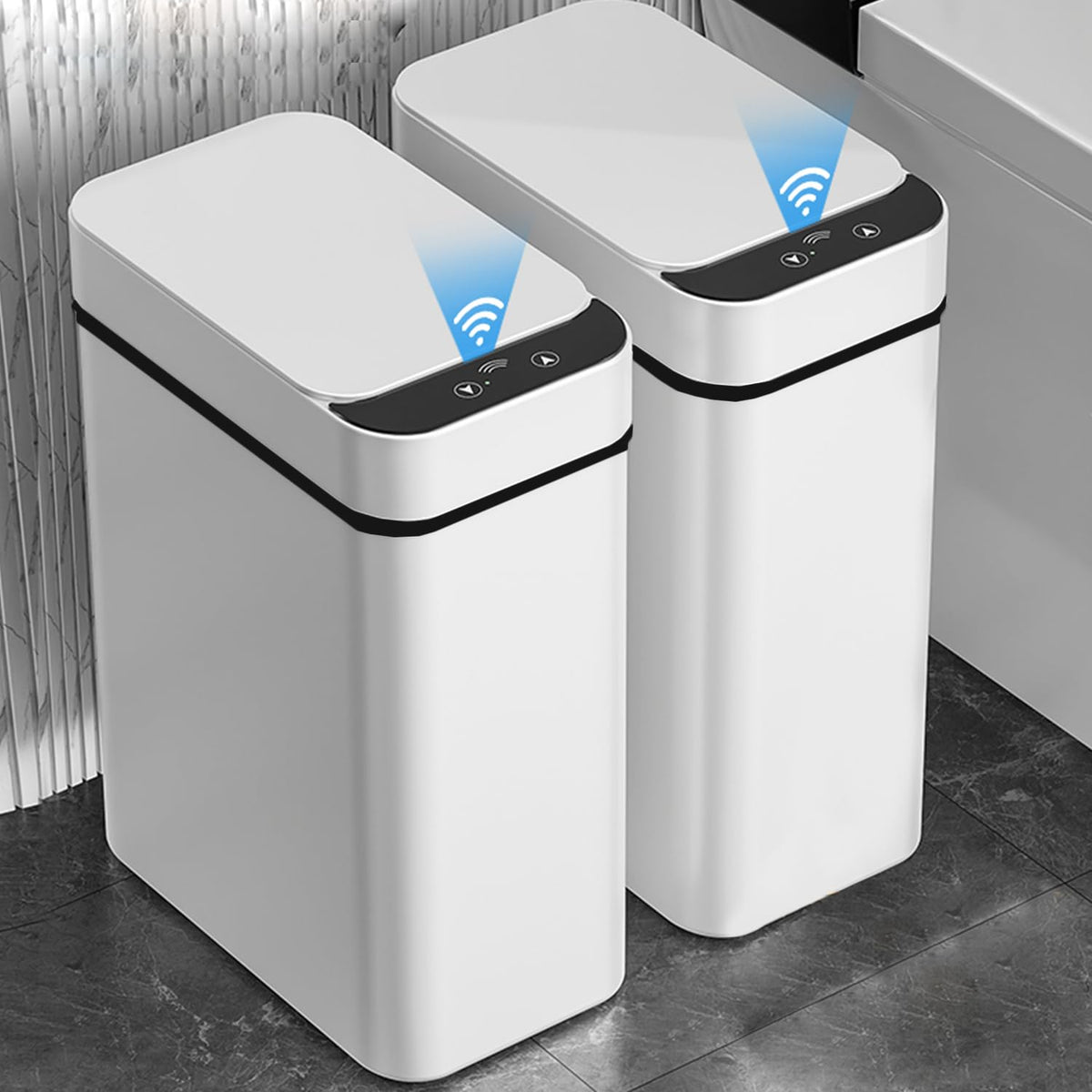 Touchless Bathroom Trash Can - 2.5 Gallon Smart Trash Can Sensor Motion