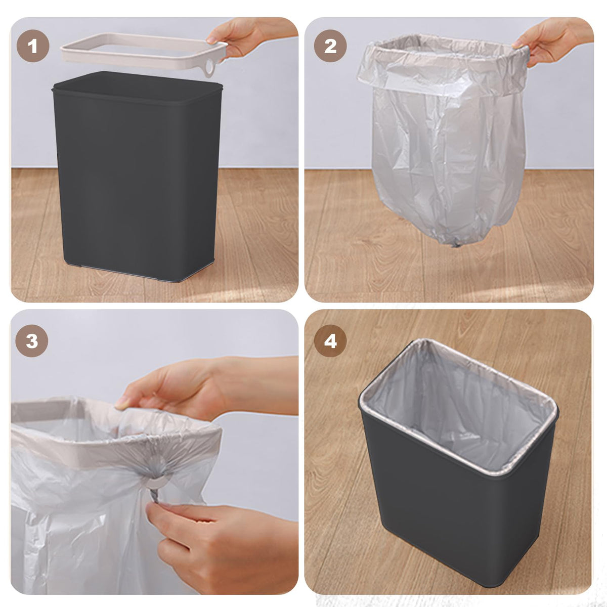 Touchless Bathroom Trash Can - 2.5 Gallon Smart Trash Can Sensor Motion