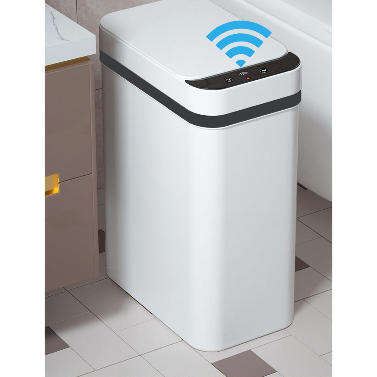 Touchless Bathroom Trash Can - 2.5 Gallon Smart Trash Can Sensor Motion