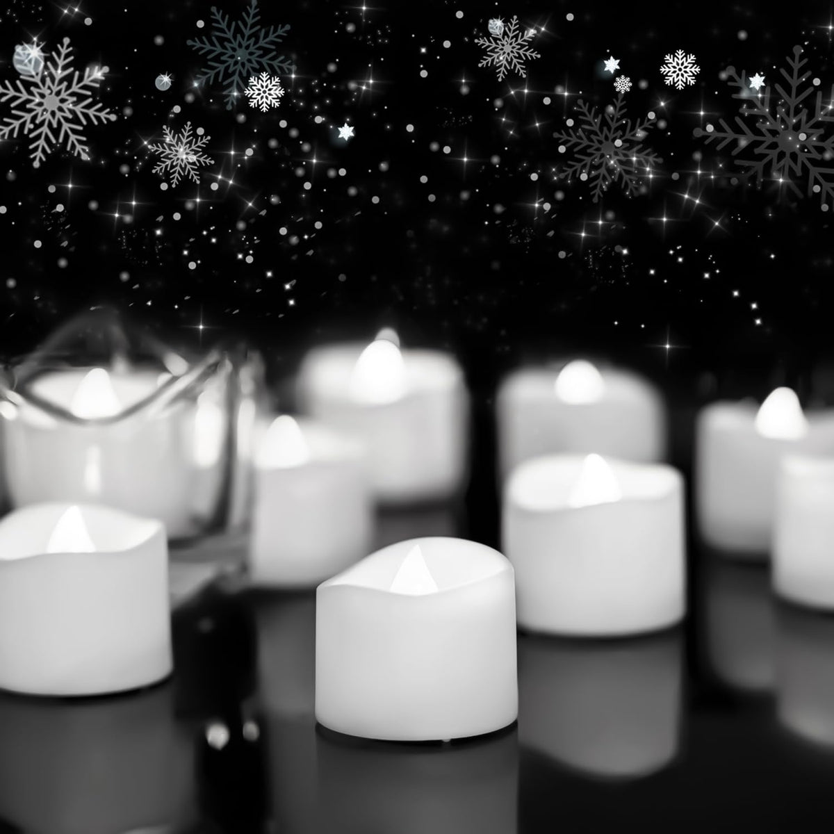 Homemory 24-Pack Purple Flameless Battery Tea Light Candles, 200+ Hours