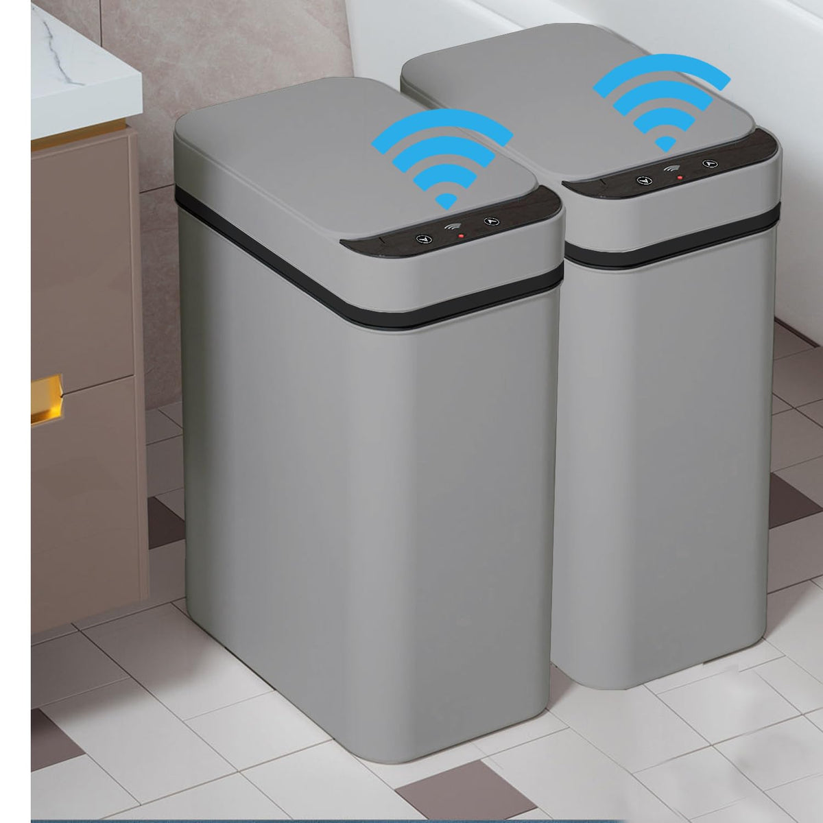 Touchless Bathroom Trash Can - 2.5 Gallon Smart Trash Can Sensor Motion