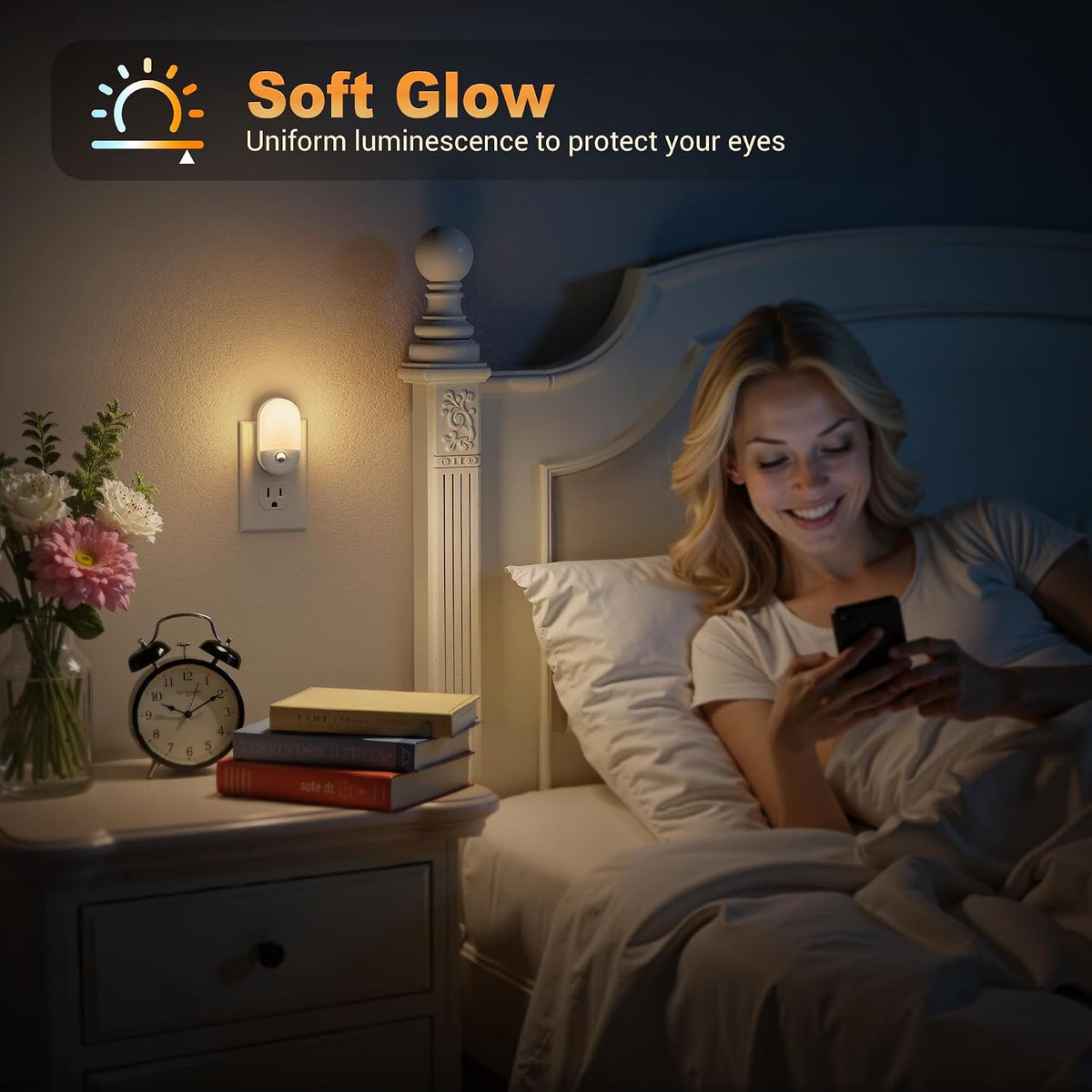 Motion Sensor Night Light, 2 Pack Motion Night Light Plug In