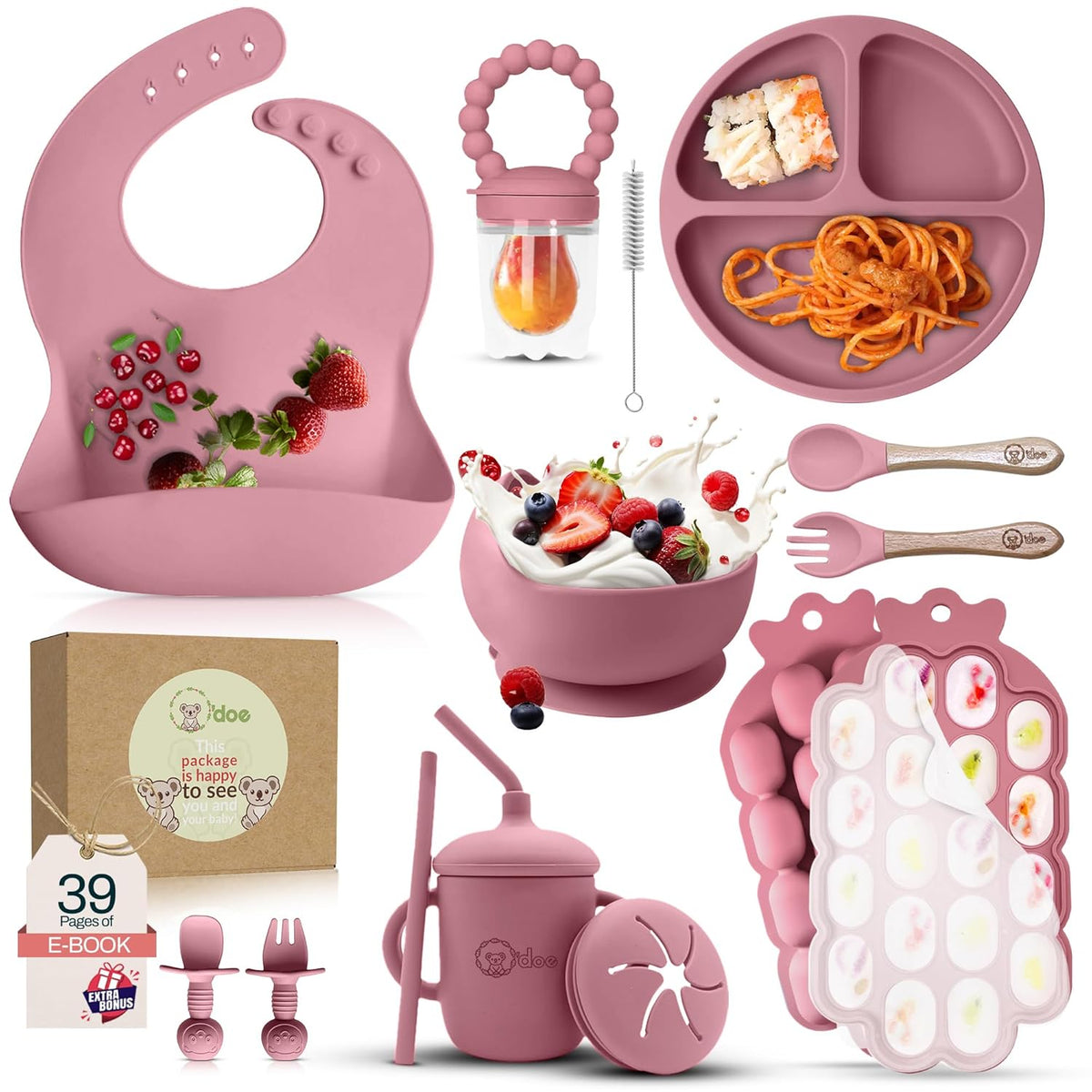 ™Baby Weaning Set, 15 Pcs Silicone Baby Feeding Set