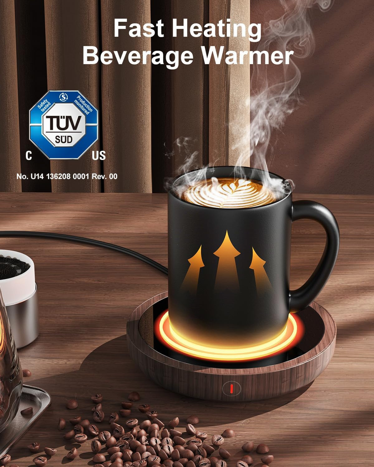 Coffee Mug Warmer, Electric Cup Warmer for Desk - Wood