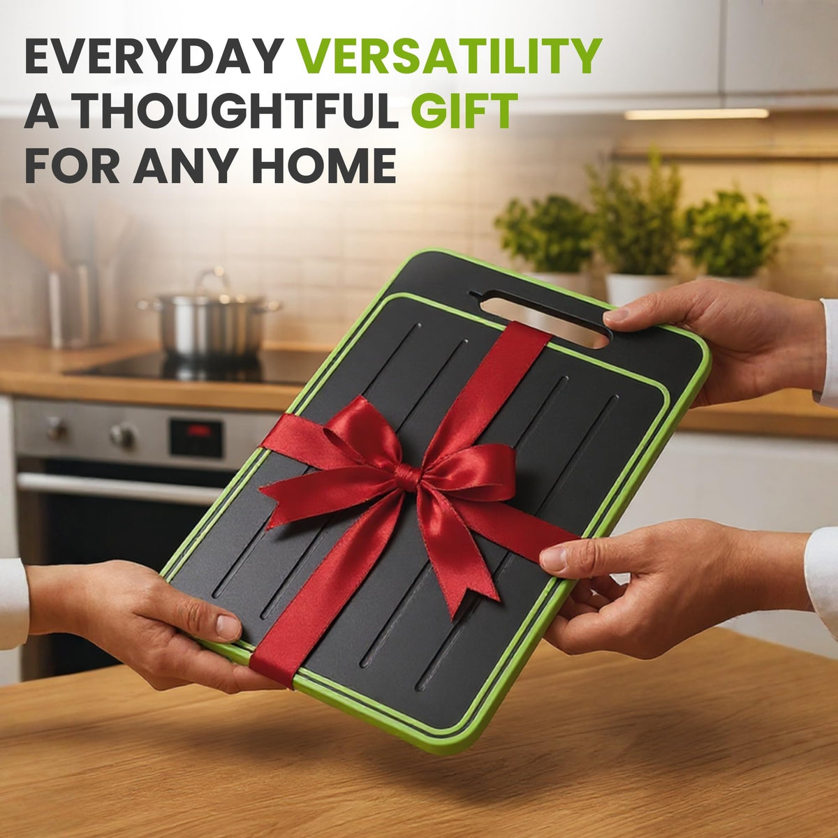 4-in-1 Defrosting Tray for Frozen Meat, Thawing Plate with Cutting Board