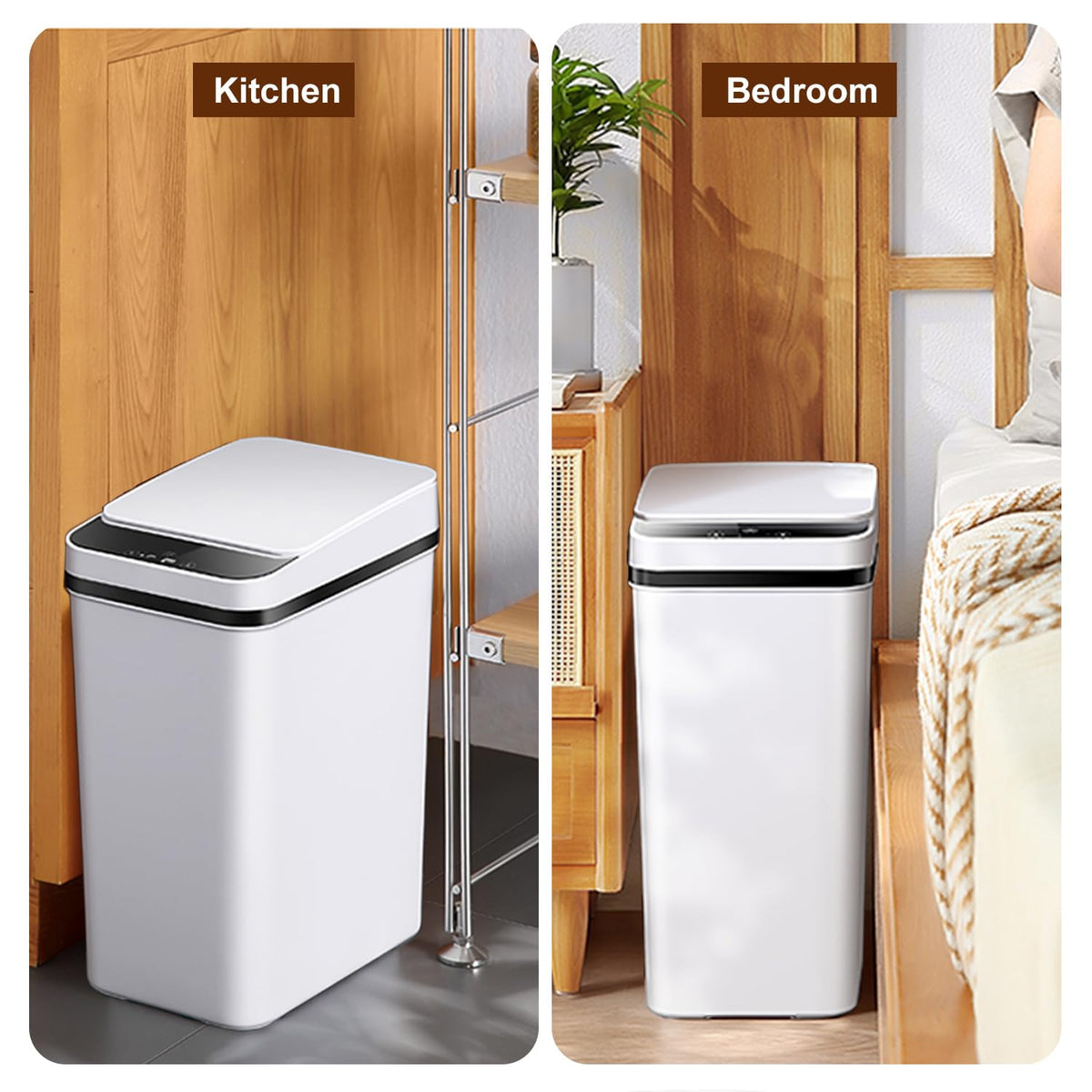 Touchless Bathroom Trash Can - 2.5 Gallon Smart Trash Can Sensor Motion
